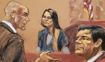 Ilustración del juicio a El Chapo en Estados Unidos.