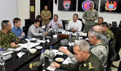 El Presidente Duque en reunión de Consejo de Seguridad en Tibú.