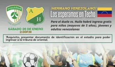 La invitación de La Equidad a los hermanos venezolanos.
