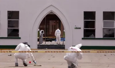 Escena del atentado en la Escuela General Santander.