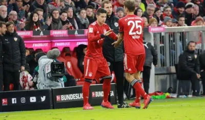 James ingresó a los 75 minutos del partido. 