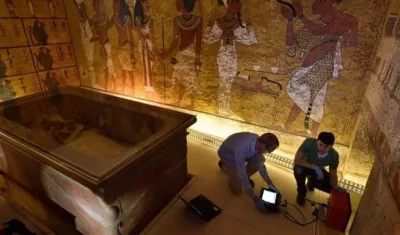 Interior de la tumba de Tutankamón.