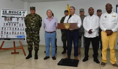El Ministro de Defensa, Guillermo Botero y el Presidente Iván Duque.