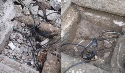 Imagen de los daños a los registros.