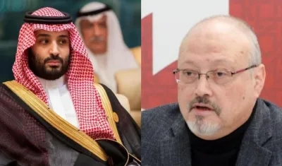 El príncipe Mohamed bin Salman y Jamal Khashoggi.