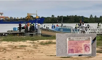 Foto del lugar de los hechos y cédula encontrada en el cuerpo hallado.