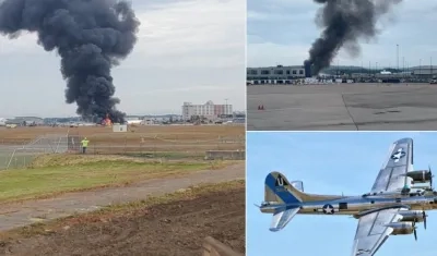  El avión siniestrado, un bombardero B-17, era parte de la colección de la fundación Collings.