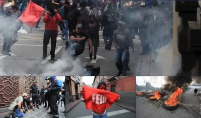 Así protestan manifestantes en Ecuador.