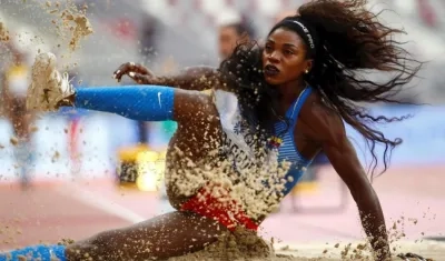 Caterine Ibargüen, atleta colombiana. 