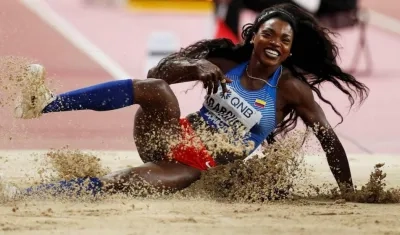Caterine Ibargüen, atleta colombiana. 