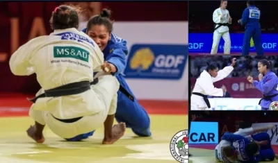 Yuri Alvear en varios combates.