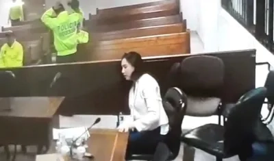 Aida Victoria Merlano en un receso de la audiencia este martes.
