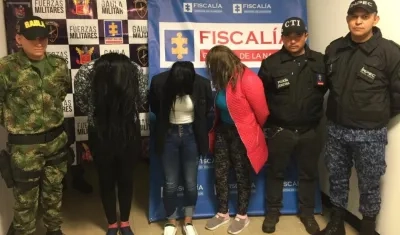 Tres de las capturadas.