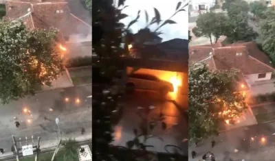 Imágenes del vandalismo estudiantil.