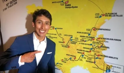 Egan Bernal en la presentación del Tour de Francia 2020.