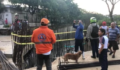 Arroyo Jardín Botánico, con personal de los organismos de socorro.