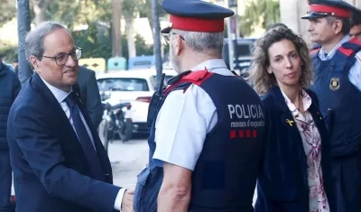 El presidente de la Generalitat, Quim Torra, llega al Parlament en Barcelona.