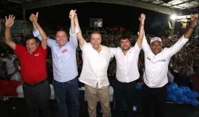 Jorge Torres Díaz, William Torres, Fuad Char, Jaime Pumarejo y Gersel Pérez.