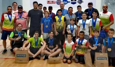Ganadores de la edición 2019 del Barranquilla Open de Raquetbol. 