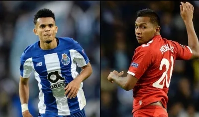 Luis Díaz, de Porto, y Alfredo Morelos, de Rangers. 