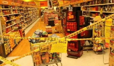 Durante la Ley seca ningún supermercado, licorera y almacén podrá vender licor.