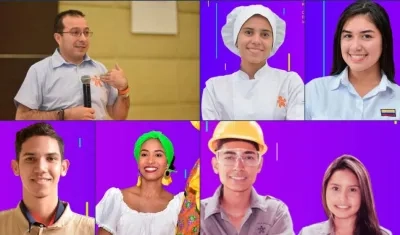 El Director del Sena y varios aprendices del Sena.