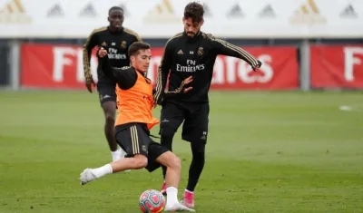 Lucas Vásquez durante el entrenamiento. 