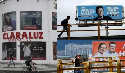 Así están las ciudades colombianas, con publicidad de los candidatos.