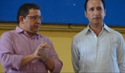 Alcalde de Santa Marta, Rafael Martínez, y el gobernador ad hoc para el Magdalena, Fabio Parra.