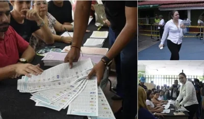 Cincuenta tarjetones por mesa llegaron para el inicio de la jornada electoral en el colegio Colón.