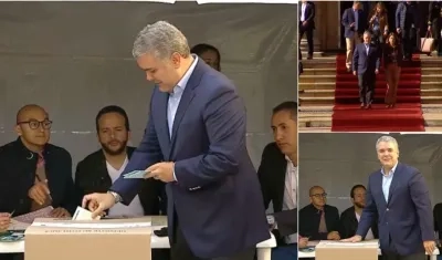 Iván Duque, presidente de Colombia, ejerce su derecho al voto.