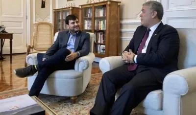 El Alcalde electo Jaime Pumarejo, con el Presidente Iván Duque.