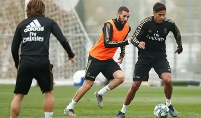 Entrenamiento del Real Madrid antes de medirse al Leganés.