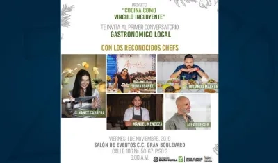 Conversatorio ‘Cocina como vínculo influyente’, este viernes.