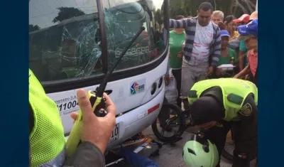 El ciclista quedó gravemente herido.