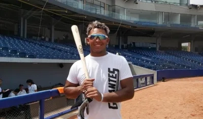 Leando Cedeño, pelotero de los Gigantes de Barranquilla. 