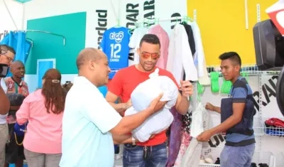 José Luis Chunga, arquero de Junior, hizo parte de la actividad.