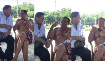 Fabio Zuleta entrevistando a su hermano Emiliano Zuleta.