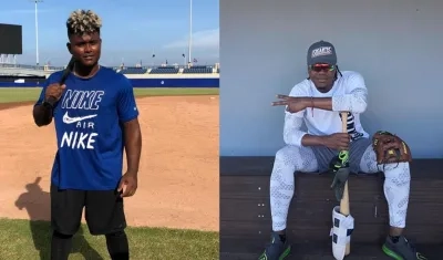 Dilson Herrera, de Caimanes, y Andy vásquez, de Gigantes.