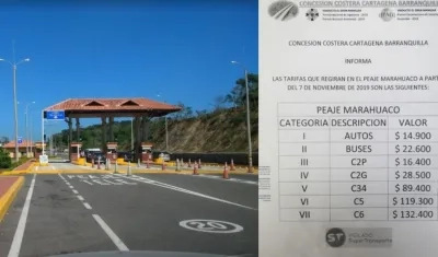 Peaje Marahuaco y sus nuevas tarifas.