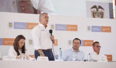 El Presidente Iván Duque, en Barichara, Santander.