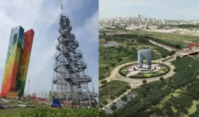 El árbol de Navidad y la 'Aleta de Tiburón'.