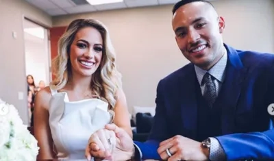 Cristian Correa y su esposa. 