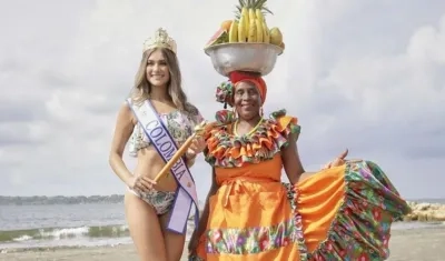 María Fernanda Aristizábal, Señorita Colombia 2020 junto a la emblemática palenquera.