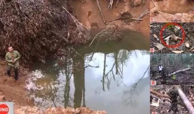 Periodista Guillermo Gómez de Noticias Uno en el lugar del informe en San Vicente del Caguán.