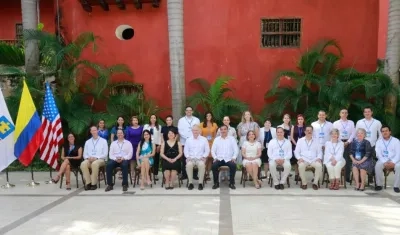 Delegaciones de ambos países reunidas en Cartagena.