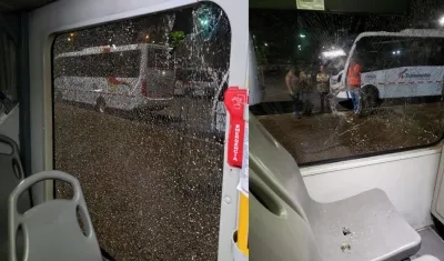 Atacaron a piedra tres buses de Transmetro en Soledad