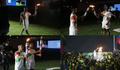 Momento en el que encienden la llama de los Juegos Nacionales.