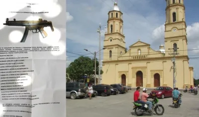 El panfleto empezó a circular esta semana en Sabanalarga.