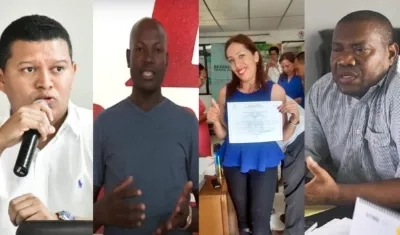 Élber Luis López, Jhon Jared Murillo, Ana Mahecha y Jeremías Moreno.